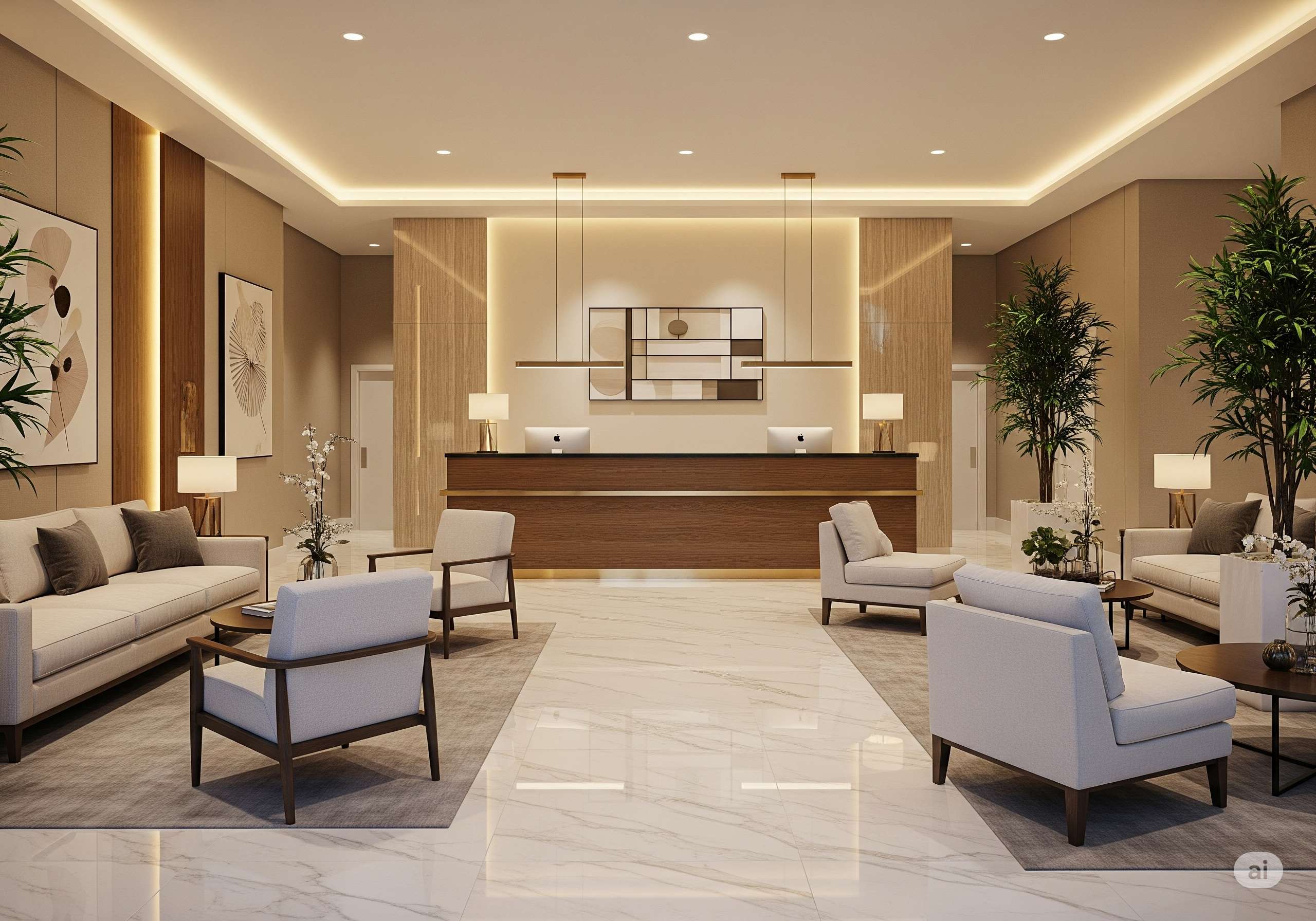 Indiabulls Heights luxury living room interior design with modern furnishing